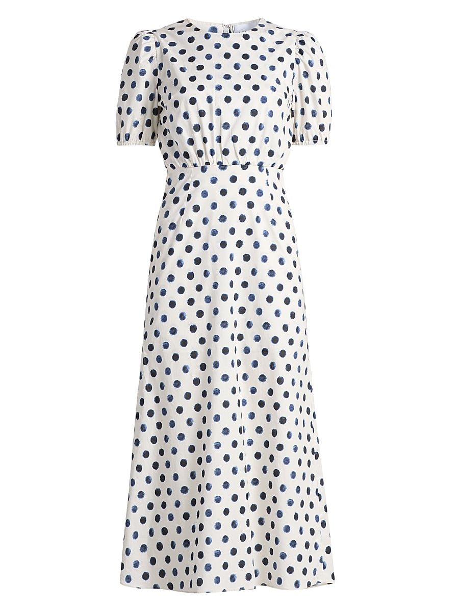 Women's Blanche Polka Dot Midi-Dress - Polka Dot - Size XL