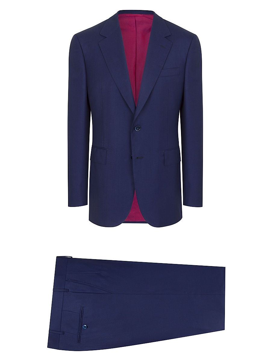 Men's Two-Button Suit - Blue - Size 44