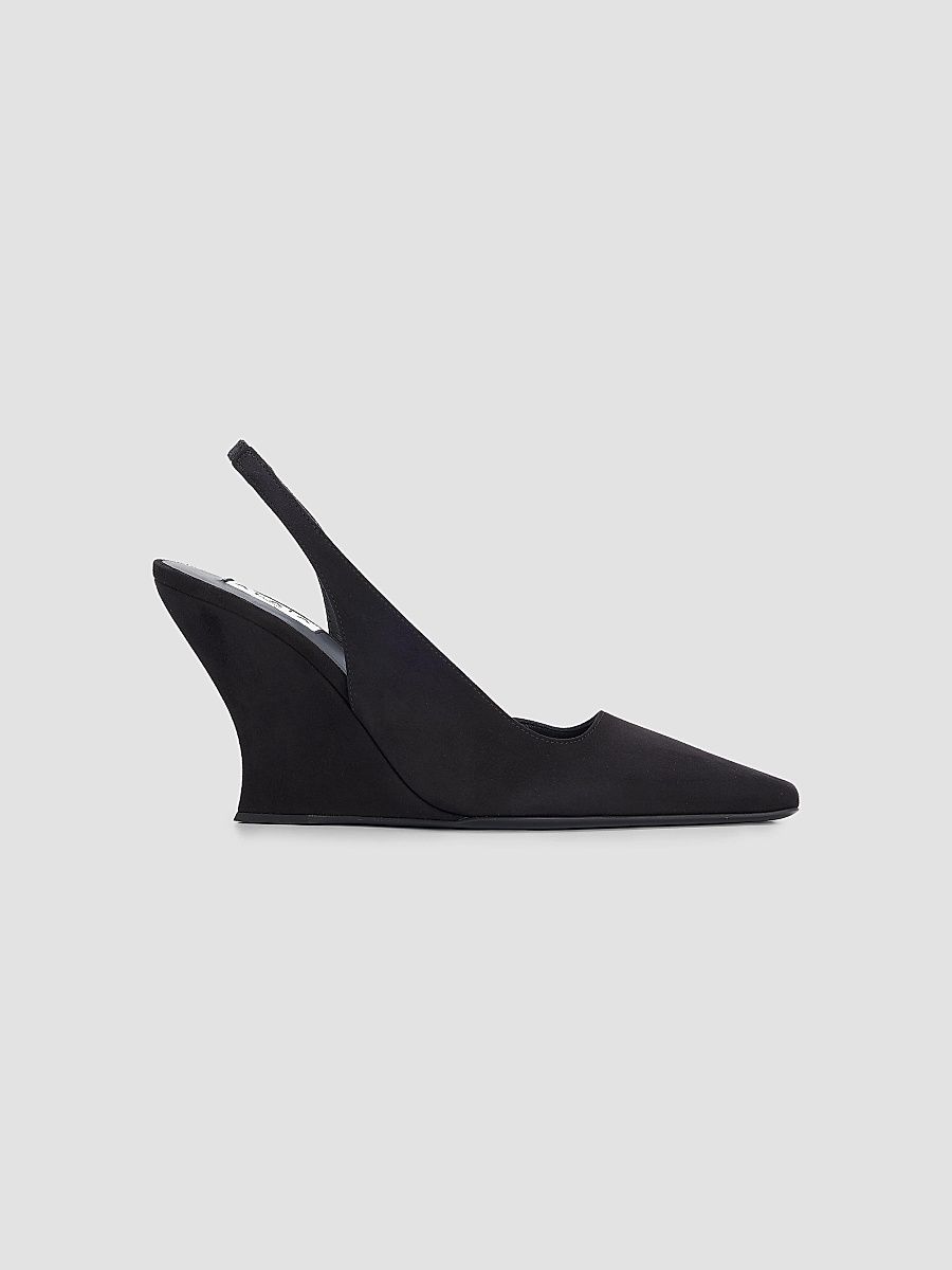 ALAÏA Women's 90MM Suede Wedge Slingback Pumps - Noir - Size 12