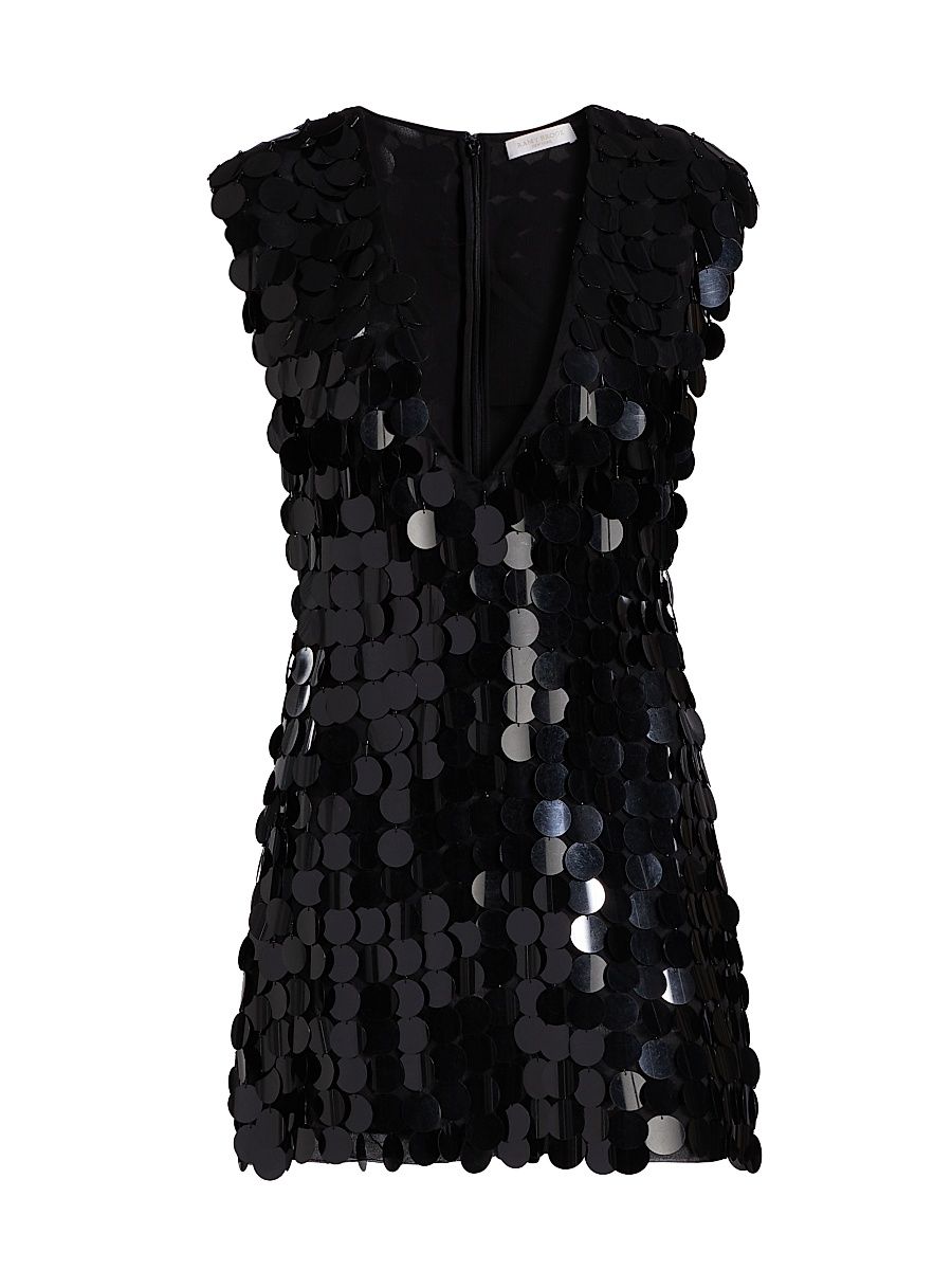 Women's Sami Paillette Sleeveless Minidress - Black Paillette - Size 10