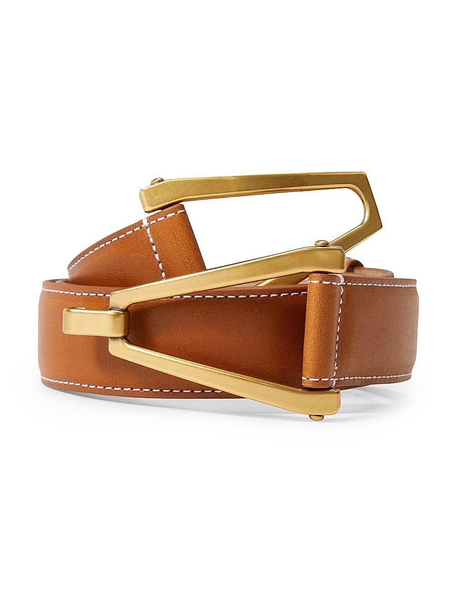 Women's V Leather Belt - Hazelwood