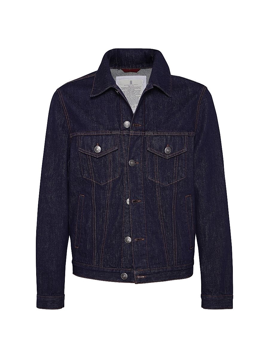 Men's No Fade Denim Four Pocket Jacket - Dark Denim - Size 38