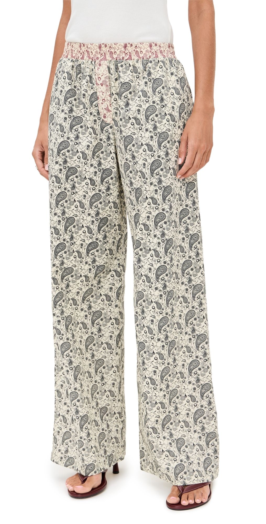 LE BOP Cecilia Paisley Pants Black Paisley M