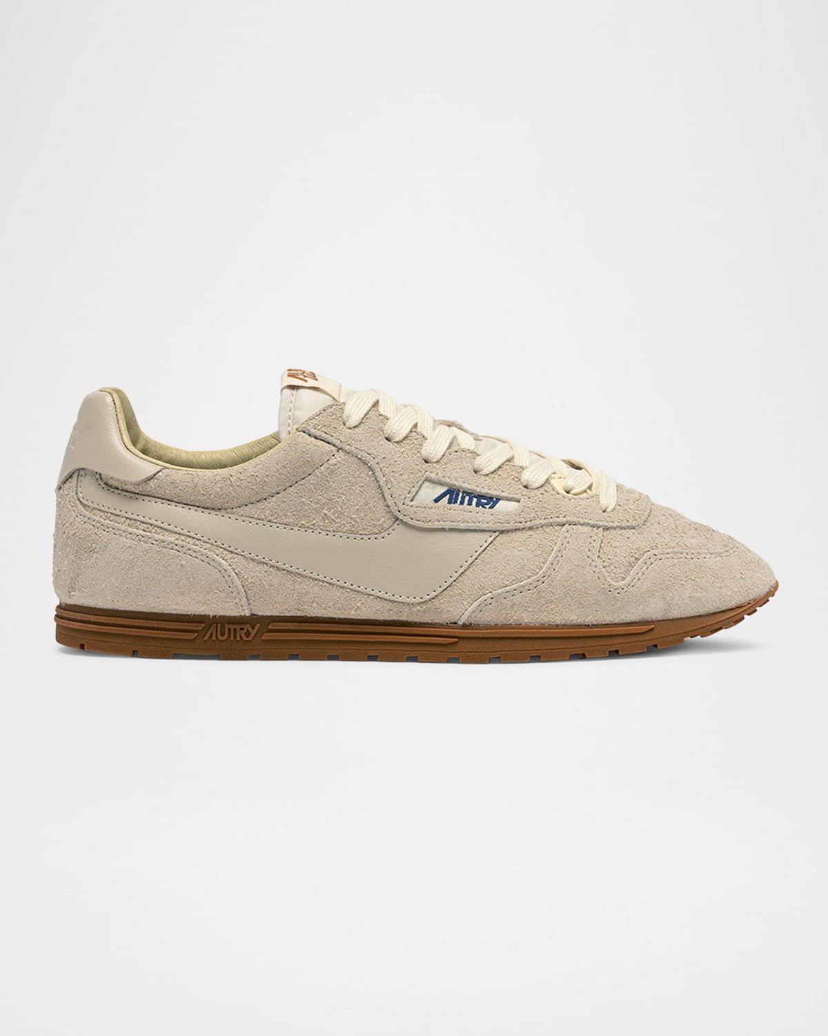 Windspin Tonal Sneakers in Suede and Leather