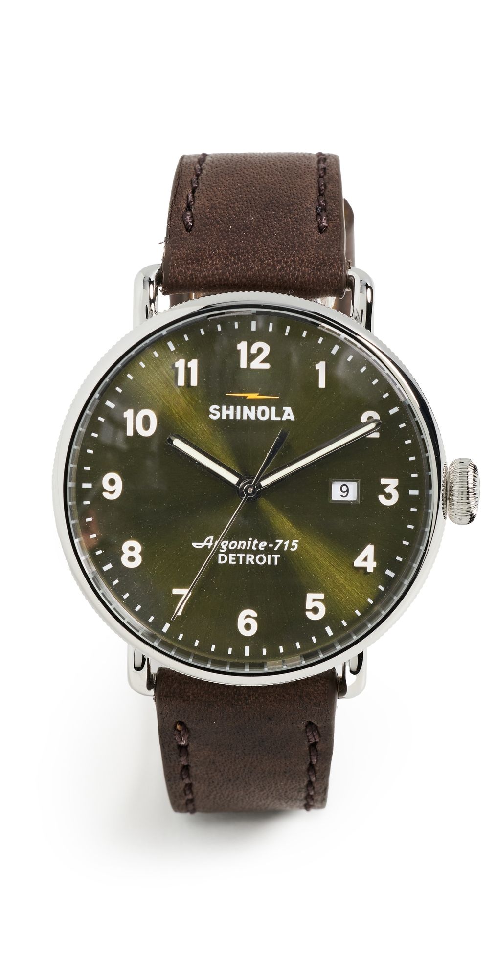 Shinola Canfield 3HD 43mm Watch Dark Olive 43mm