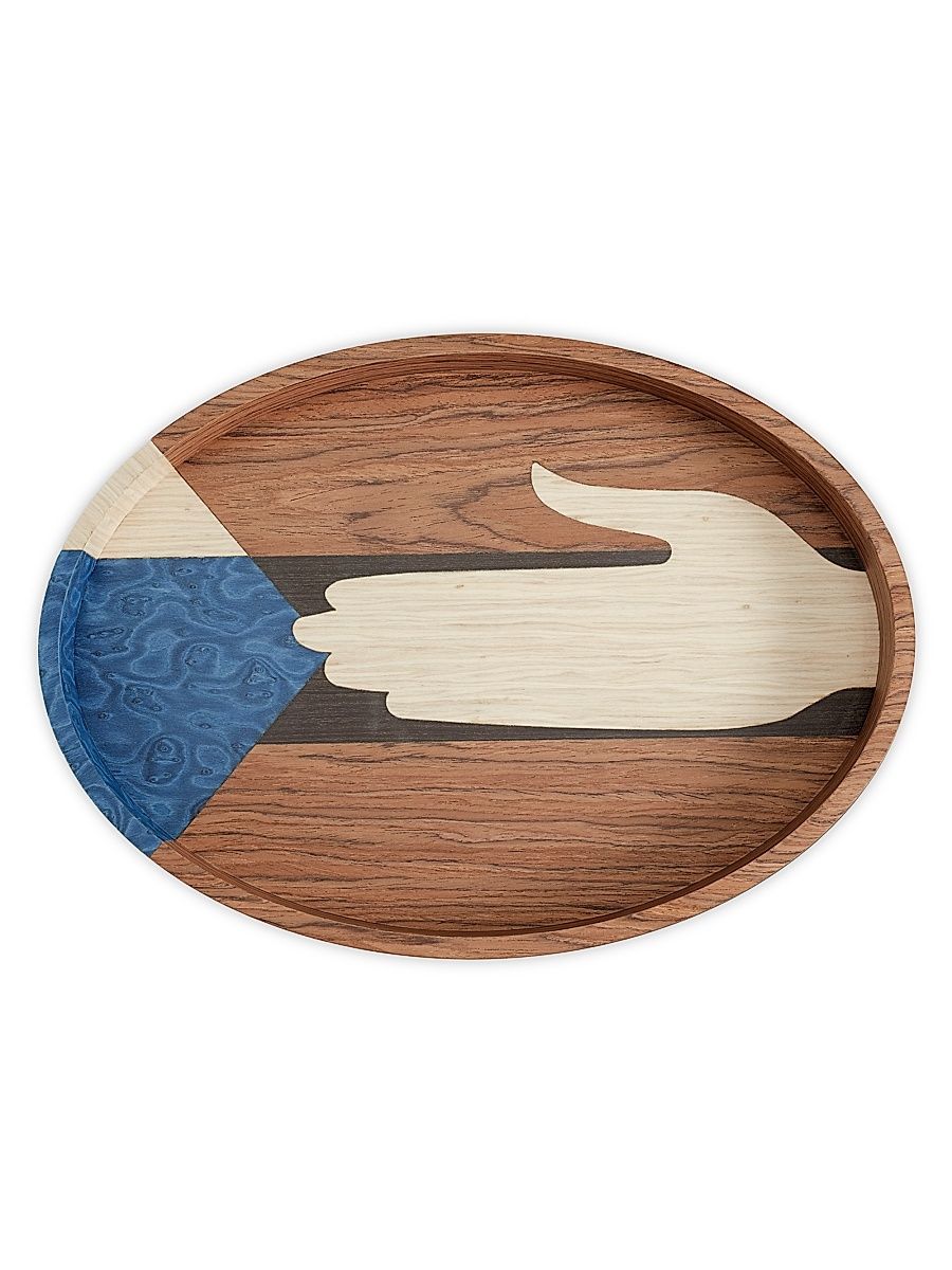 Edgar Wood Oval Tray - Brown