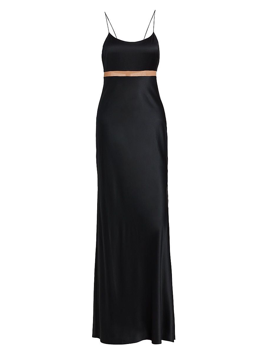 Women's Zella Silk-Blend Gown - Black - Size 8