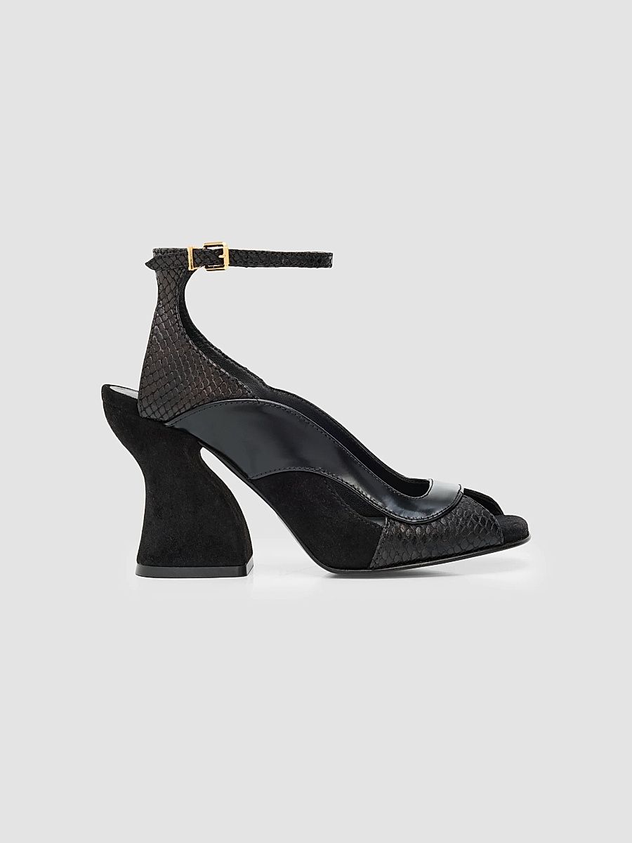 Women's Marvi 75MM Leather Sandals - Black - Size 11