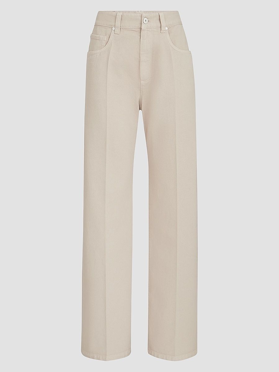 Women's Dyed Denim Contemporary Loose Jeans - Sand - Size 14