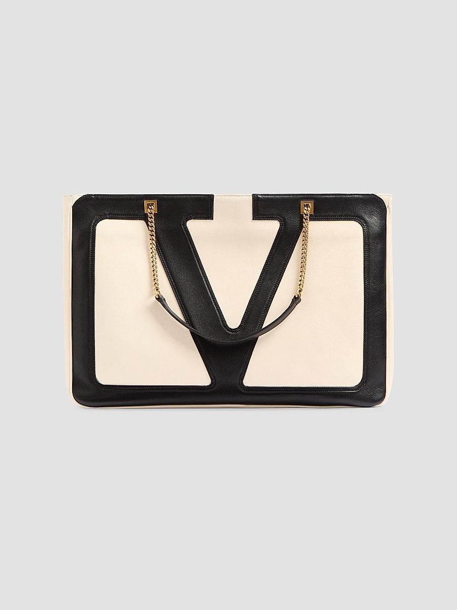 Women's Viva Superstar Large Nappa Leather Shopping Bag - Butter Black