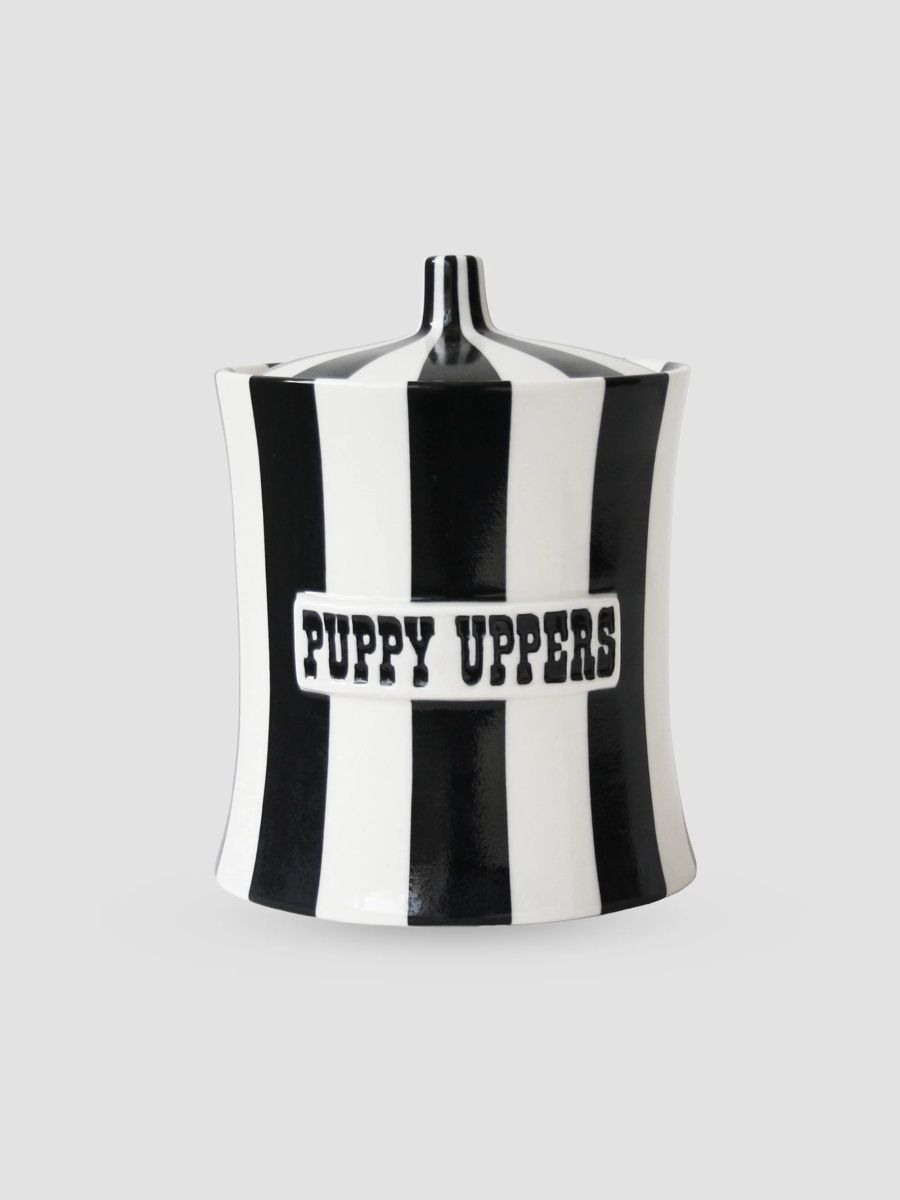 Jonathan Adler Vice Puppy Uppers Canister - Black White