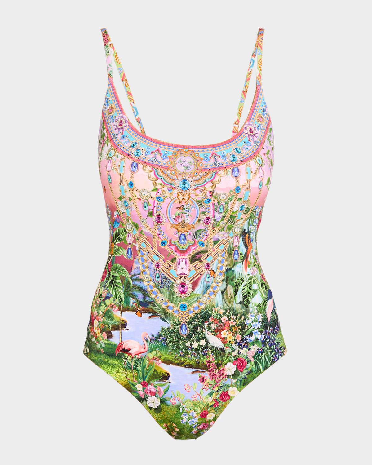 Turkish Delight Scoop-Neck One-Piece Swimsuit