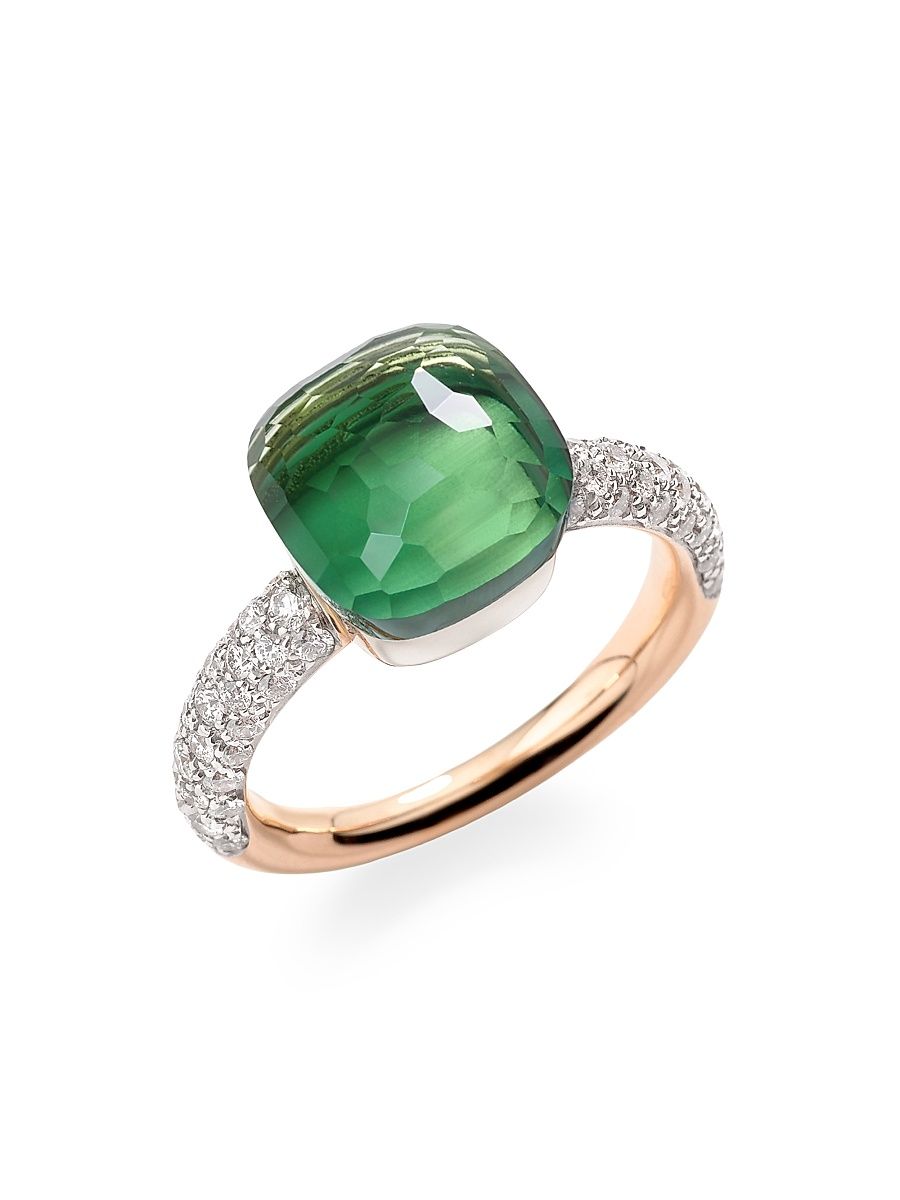 Women's Nudo Two-Tone 18K Gold & Multi-Stone Ring - Rose Gold - Size 6