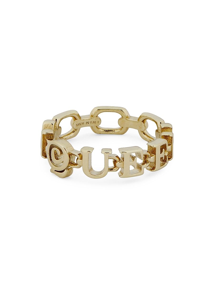 Women's Goldtone "McQueen" Ring - Pale Gold - Size 7.25