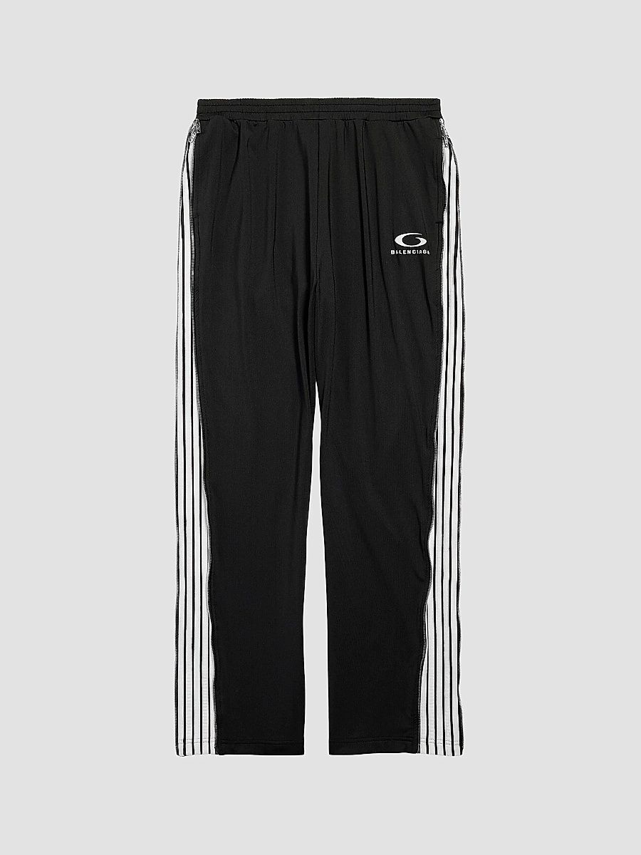 Balenciaga Women's Loop Sports Icon Zipped Sweatpants - Black White - Size Large