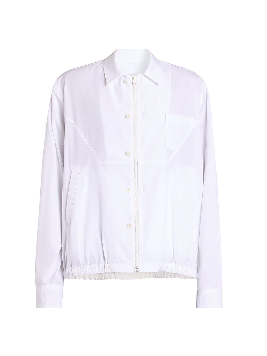 Men's Cotton Poplin Jacket - Off White - Size Large