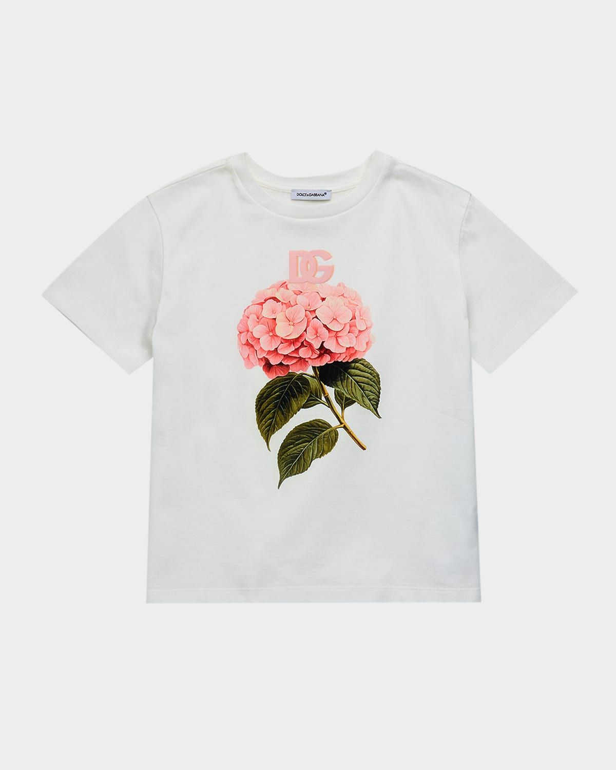Girl & apos;s DG Floral Cotton T-Shirt, Size 4-6