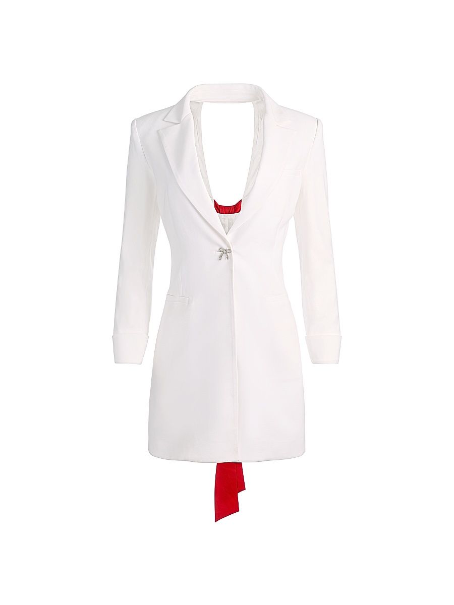 Women's Shawn Bow-Back Blazer Minidress - Off White Chili Pepper - Size 14