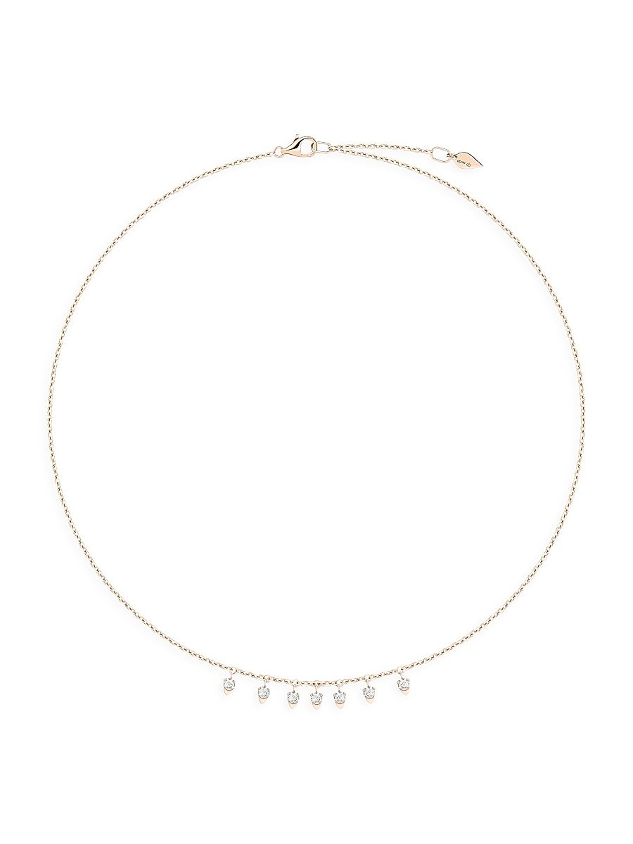 Women's Sunlight 18K Rose Gold & Floating Diamond Necklace - Rose Gold