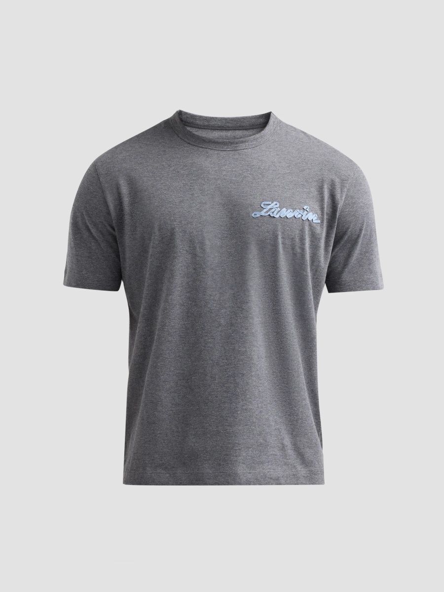 Lanvin Men's Logo Appliqu​é T-Shirt - Charcoal - Size XL
