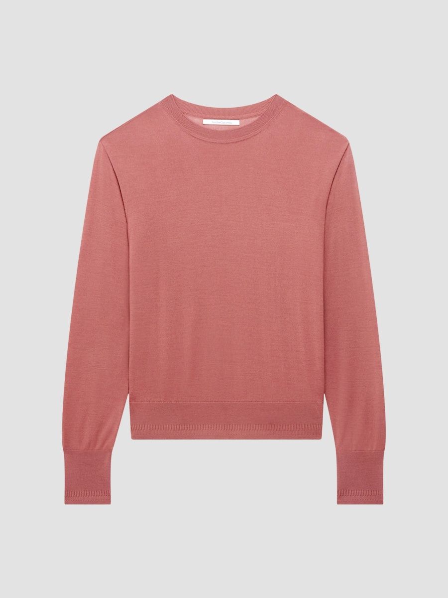 Another Tomorrow Women's Feather Weight Crew Sweater - Earth - Size XL