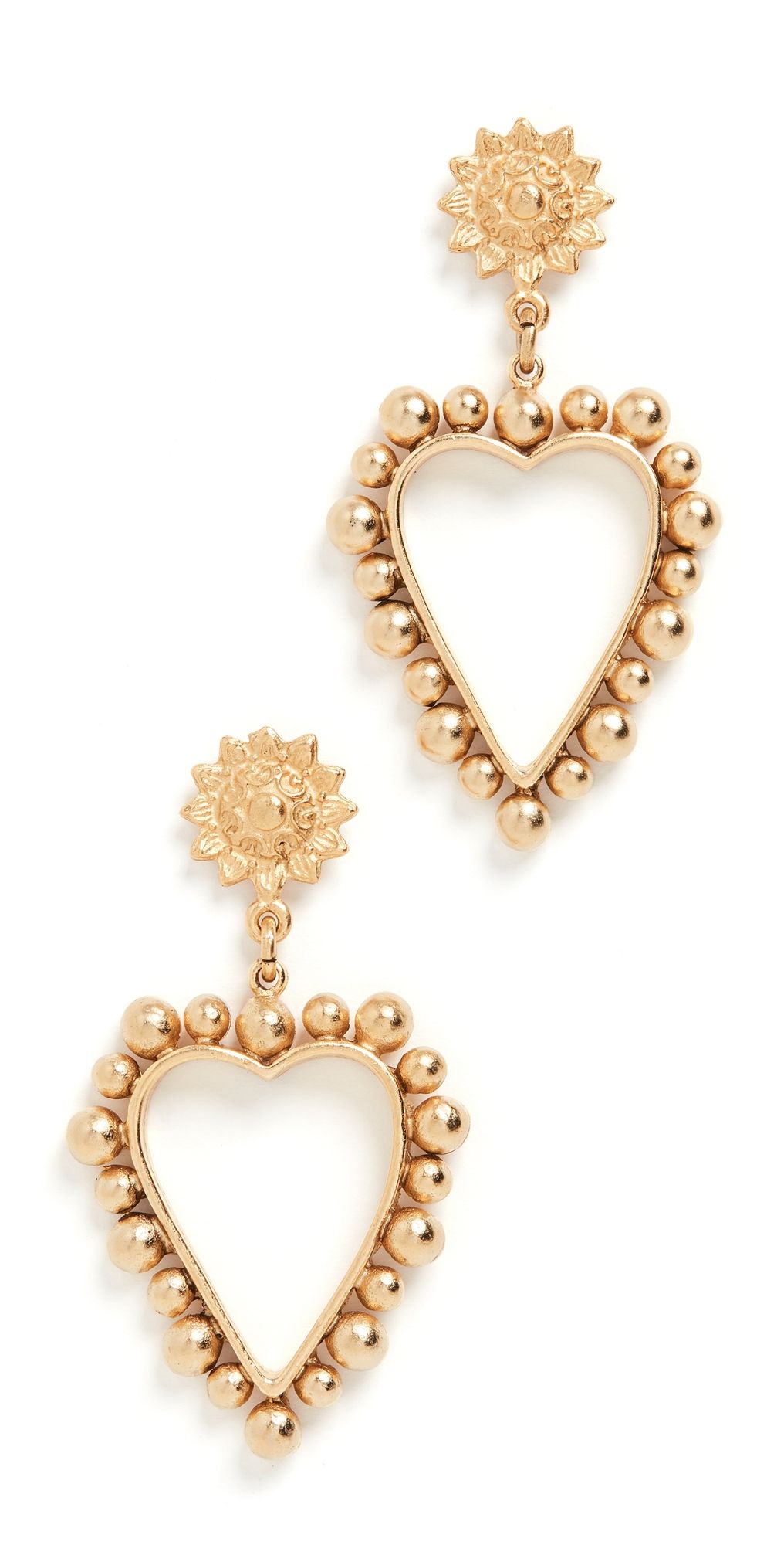 Brinker + Eliza Heart of Gold Earrings Gold One Size