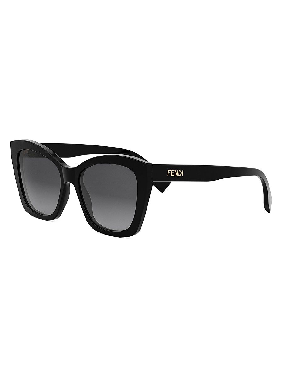 Women's Lettering 55MM Square Sunglasses - Black