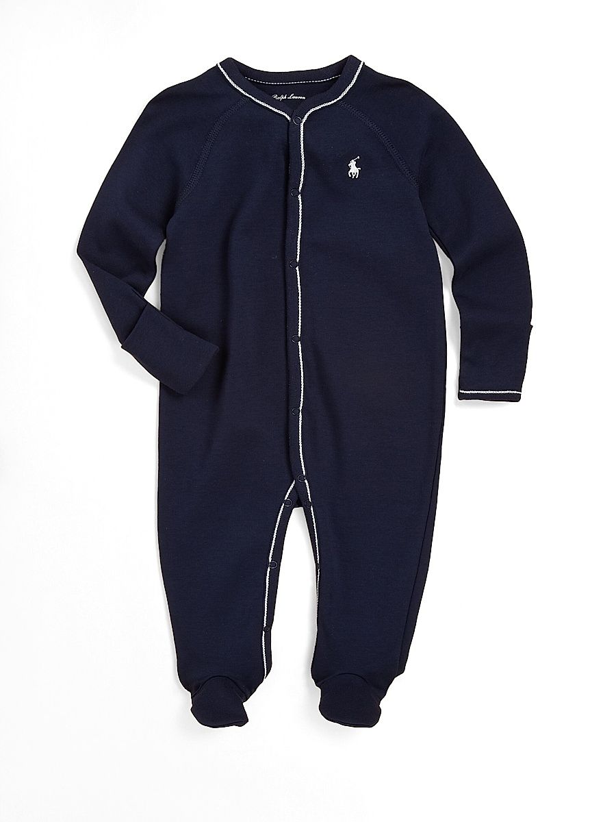 Baby Boy's Cotton Jersey Footie - French Navy - Size 9 Months