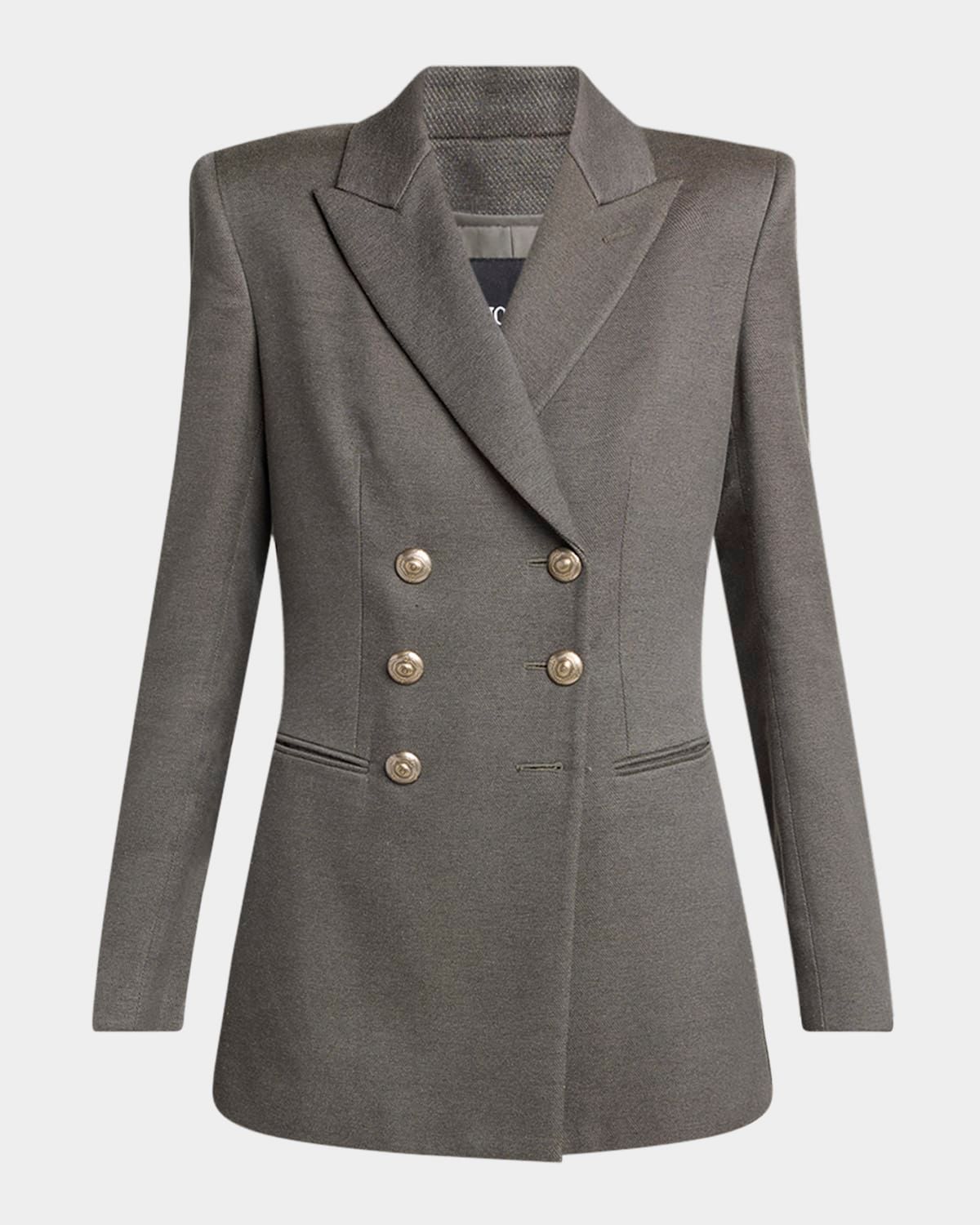 Silk Cotton Double-Breasted Blazer