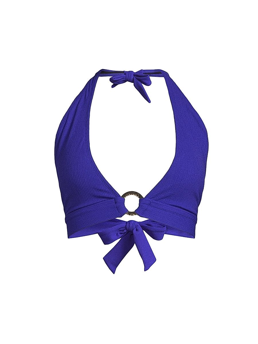 Women's Erin Halter Bikini Top - Iris Texture - Size Small
