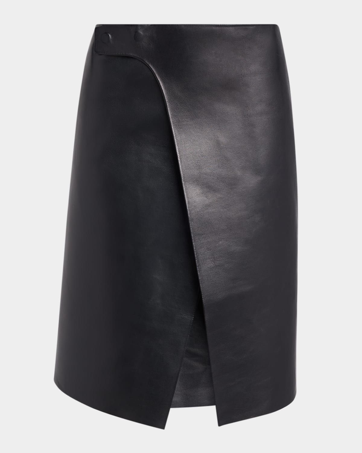 Nappa Leather Wrap Skirt
