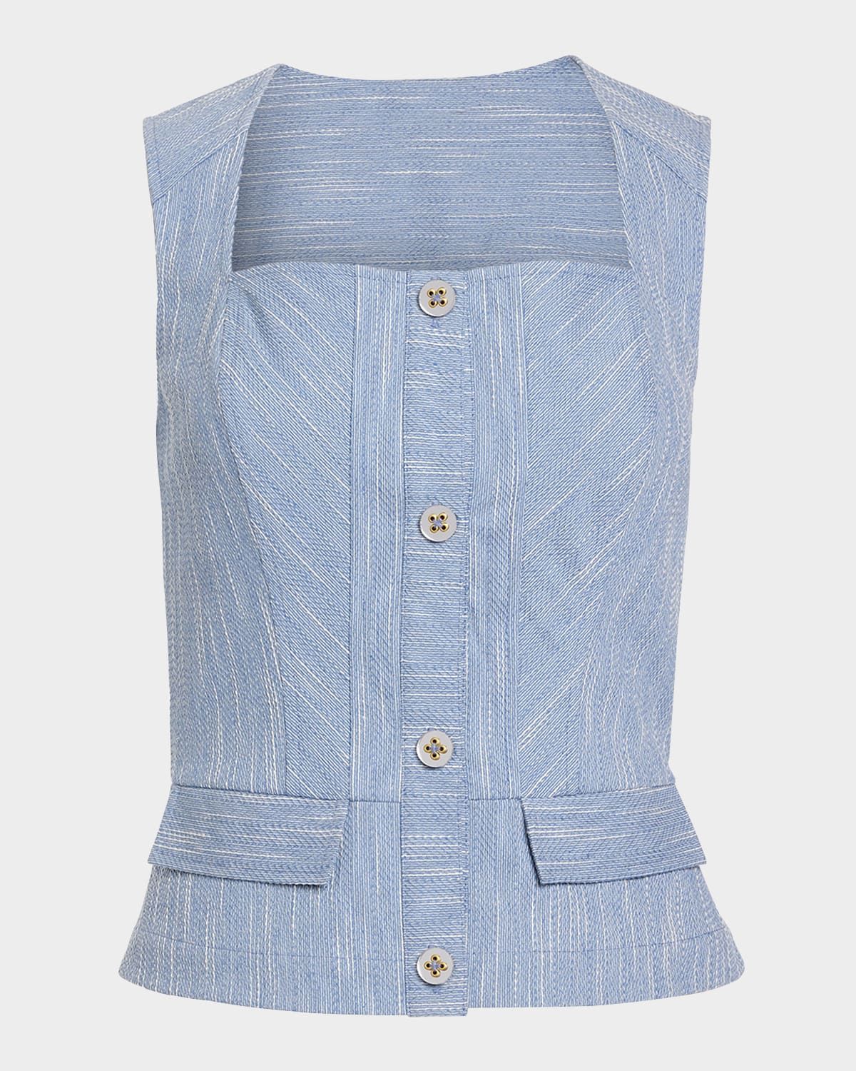 Suki Textured Button-Front Top