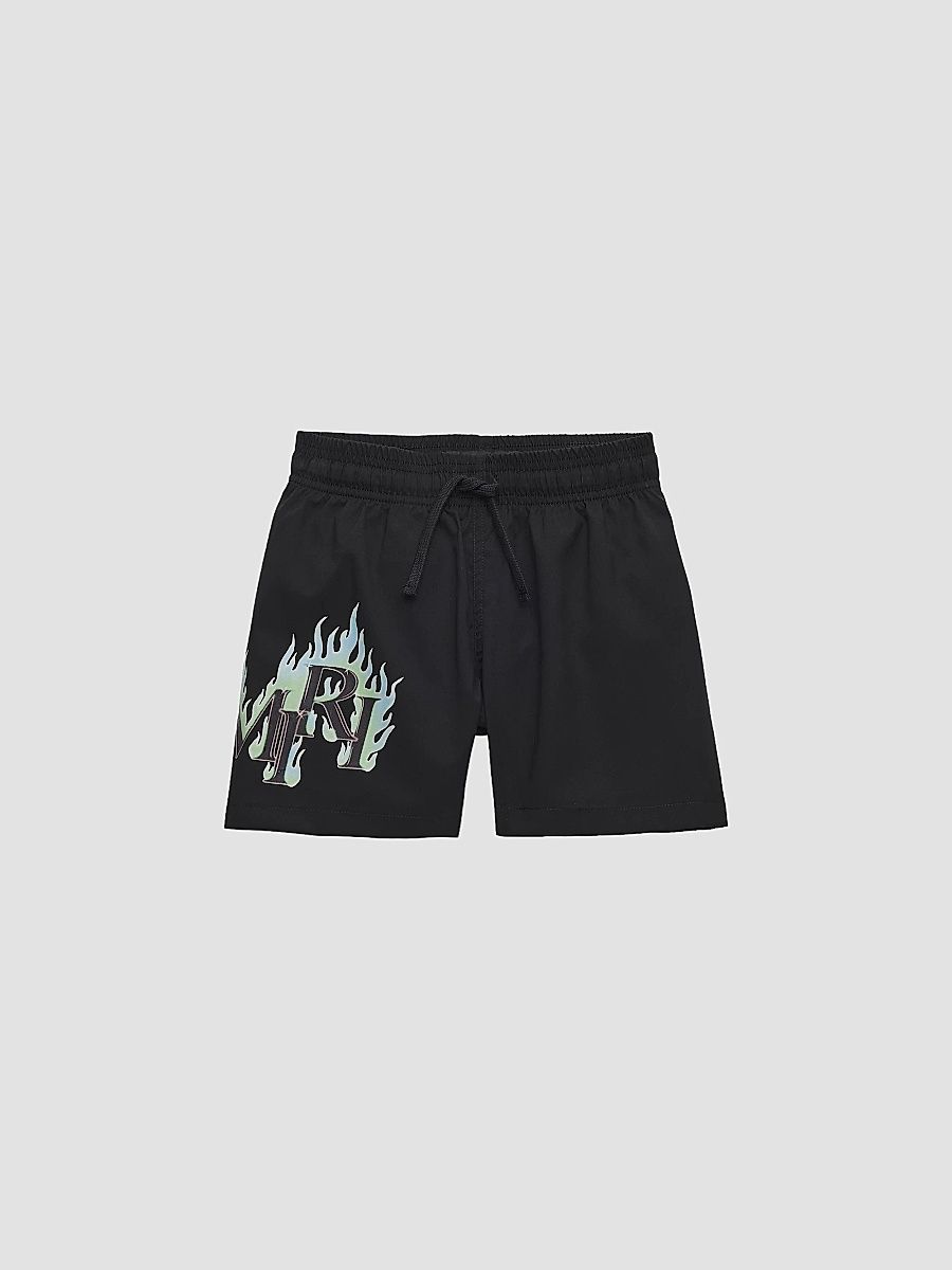 Amiri Boy's Little Boy's & Boy's Logo Flames Swim Trunks - Black - Size 8