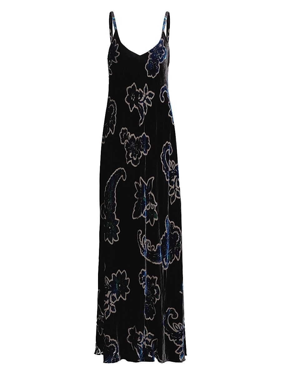 Women's Kanako Burnout Velvet Maxi Dress - Monade - Size Large