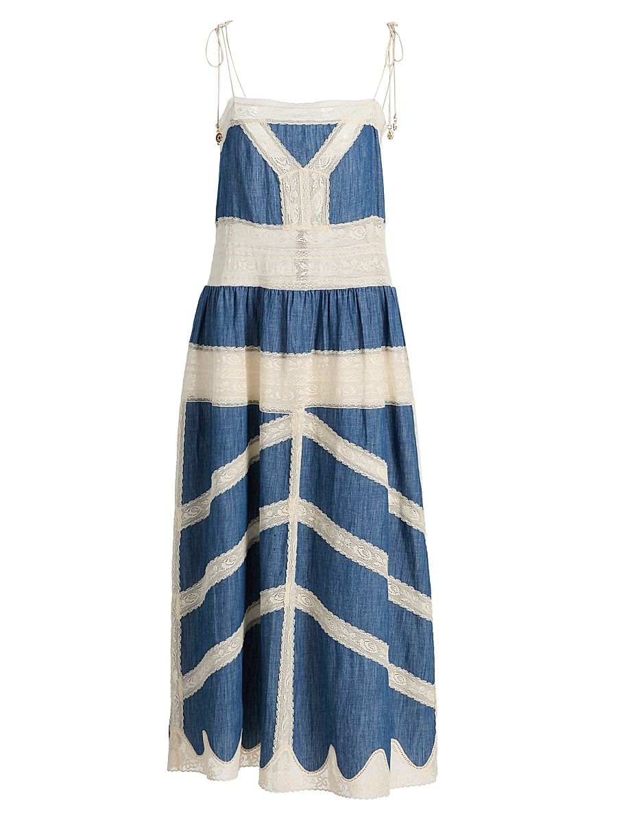 Women's Awaken Denim Midi-Slipdress - Railway Blue - Size 10