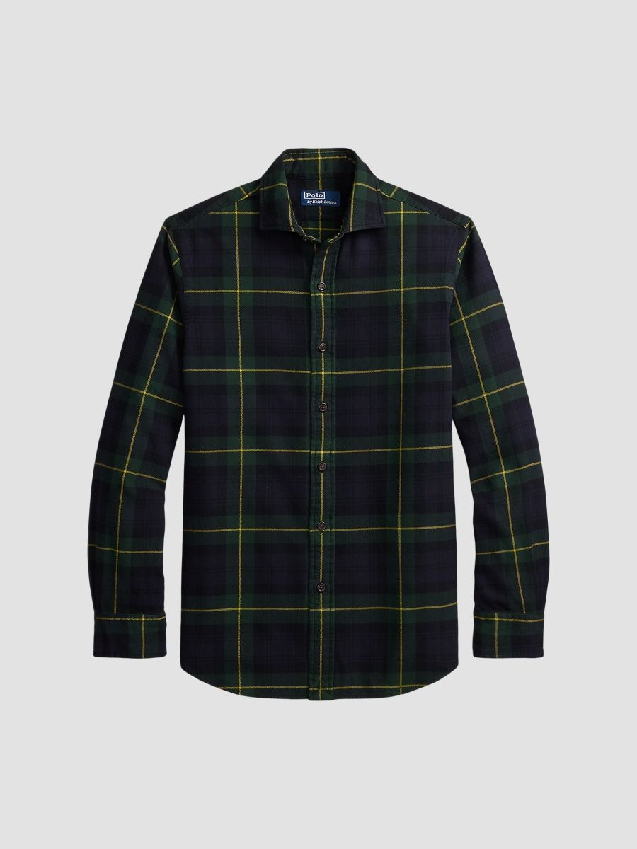 Polo Ralph Lauren Men's Classic-Fit Plaid Flannel Shirt - Green Navy Multi - Size Small