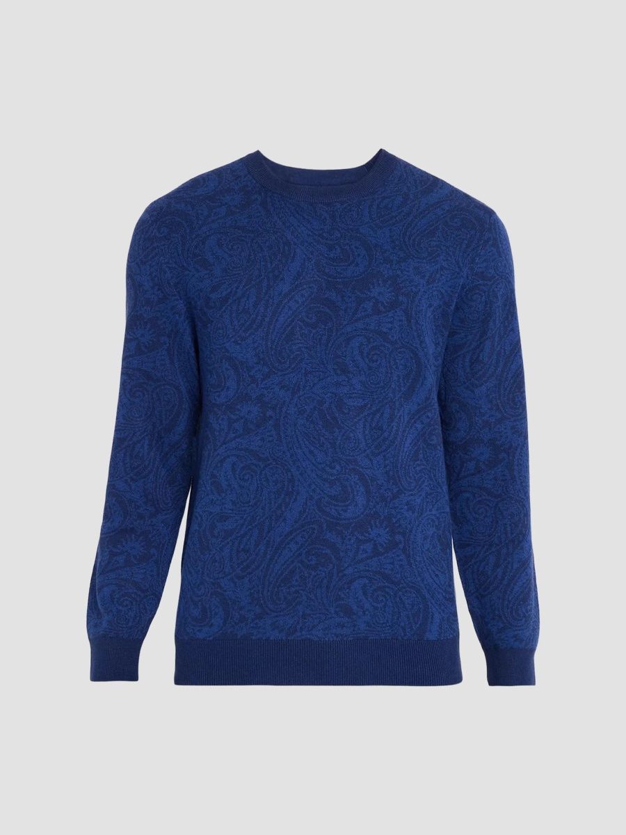 Robert Graham Men's Vomano Paisley Sweater - Navy - Size XXXL