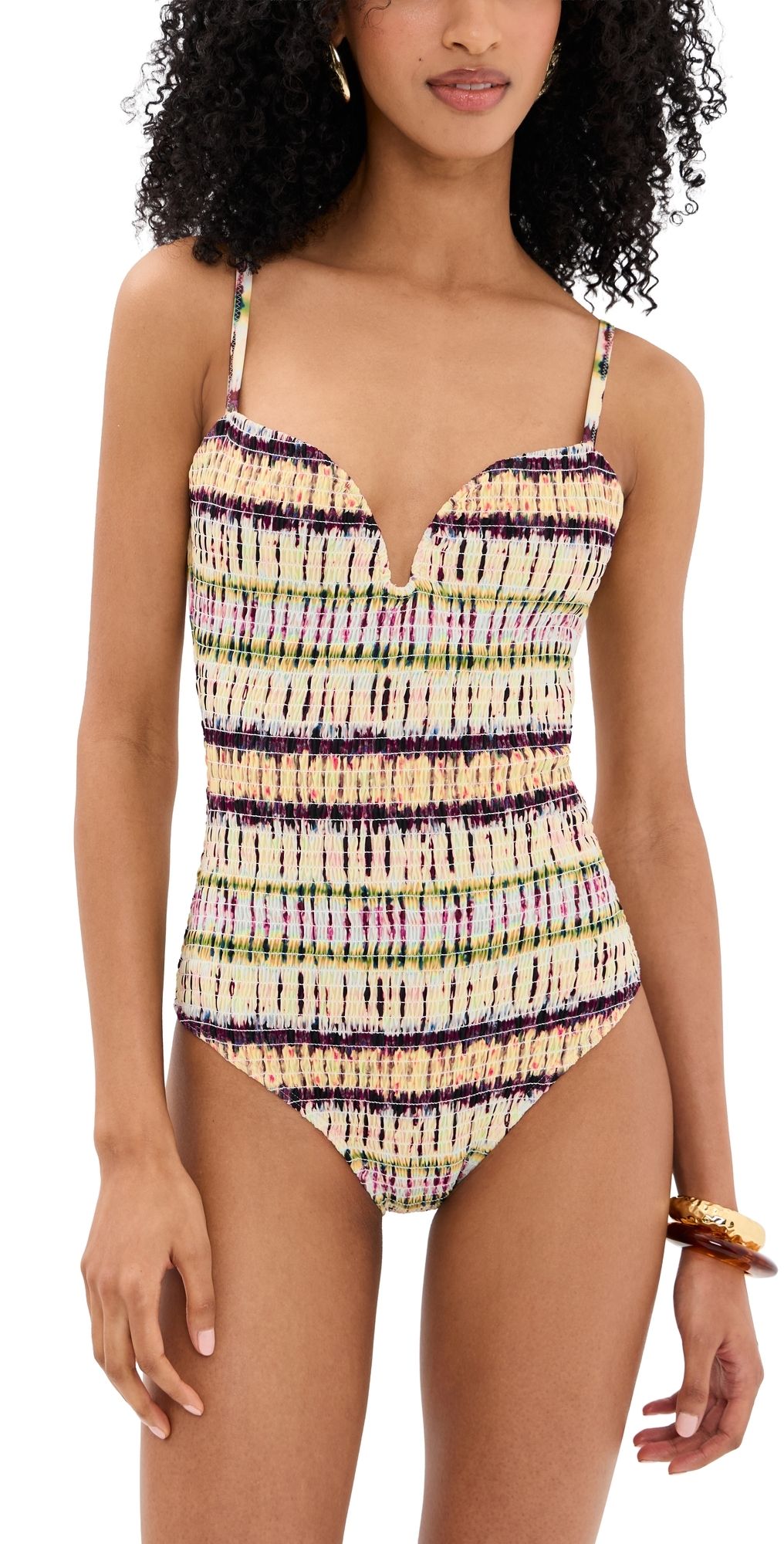 Ulla Johnson Biarritz Smocked Maillot One Piece Ombre M