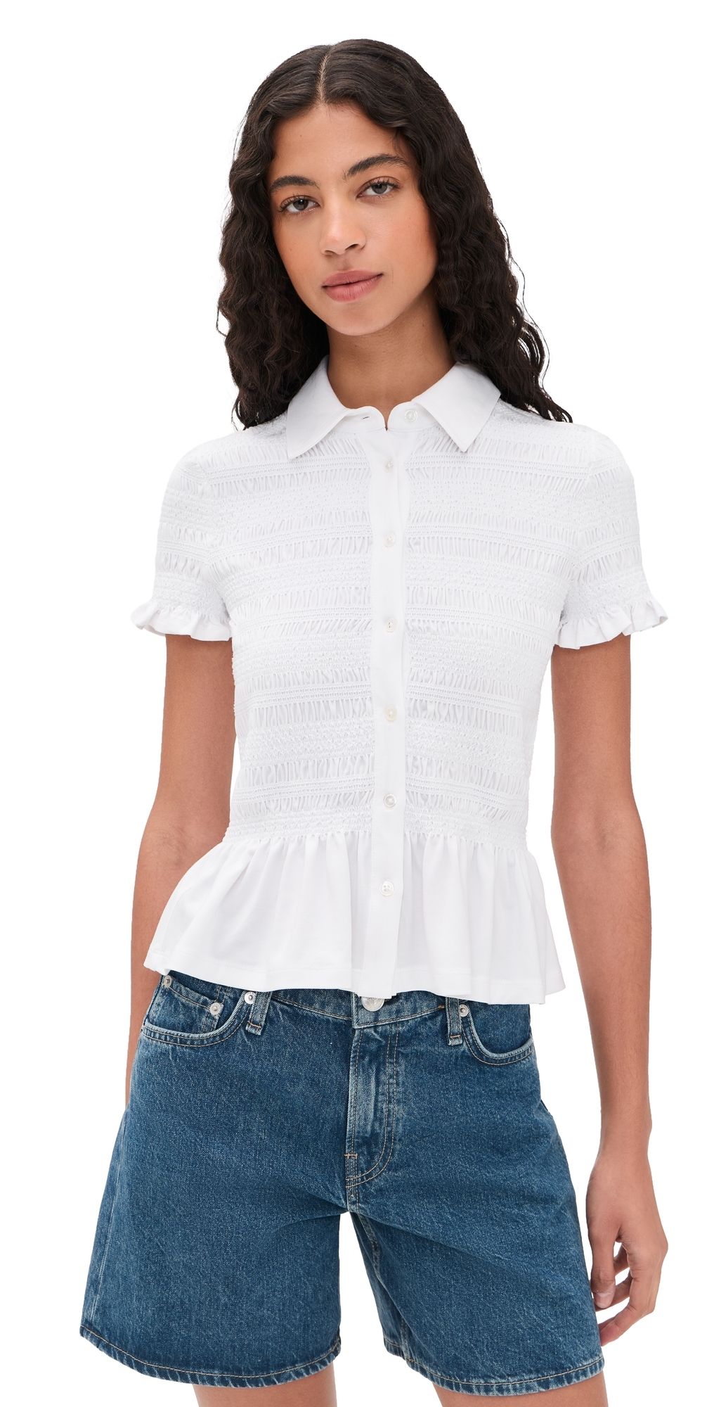 Veronica Beard Jean Ellisandra Top White XL