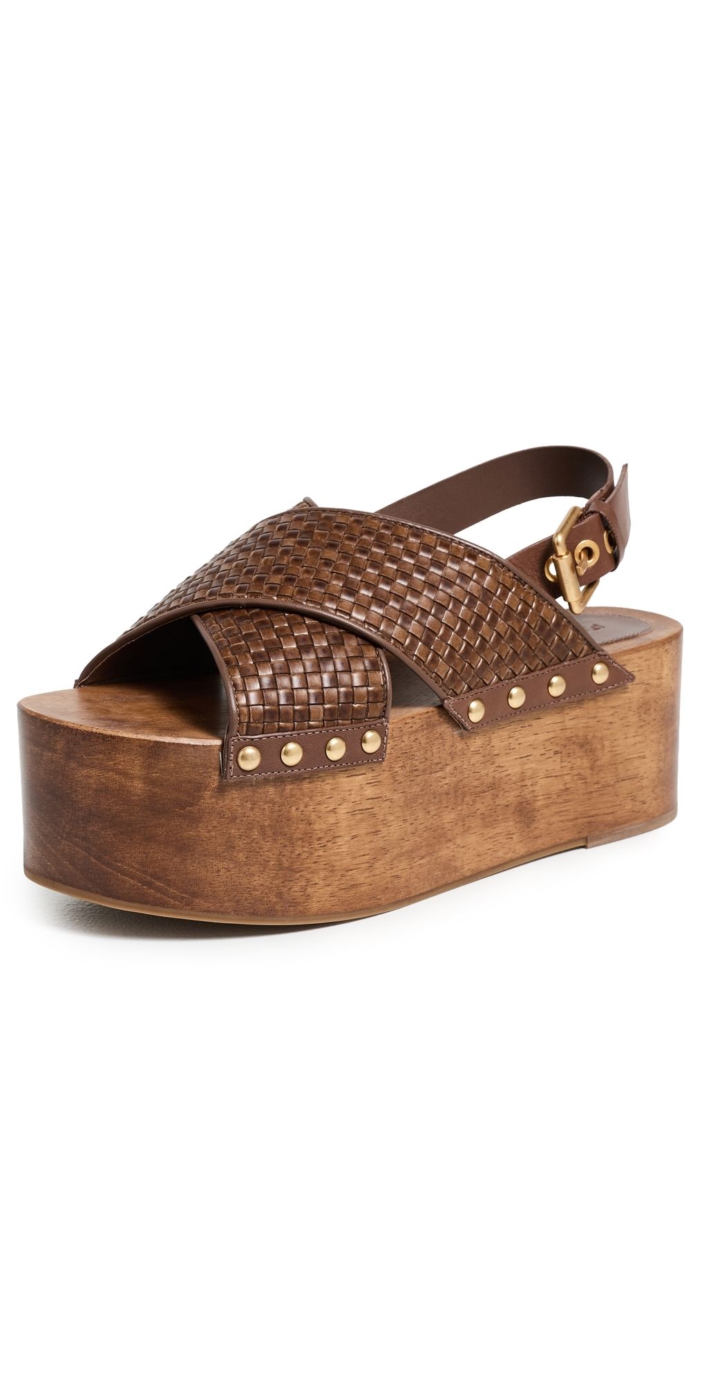 FARM Rio Woven Platform Sandals Walnut 8.5