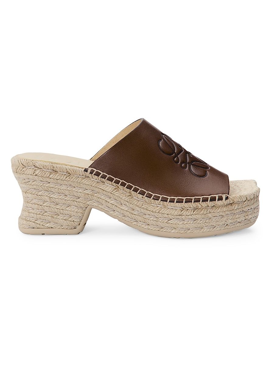 Women's LOEWE x Paula's Ibiza Petal 80MM Platform Espadrilles - Brown - Size 10