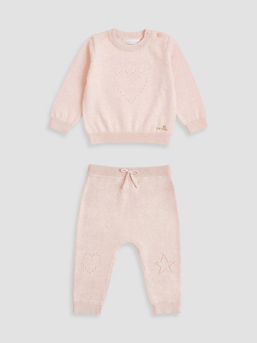 Marie-Chantal Girl's Baby Girl's Pointelle Heart Knit Set - Pink - Size 24 Months