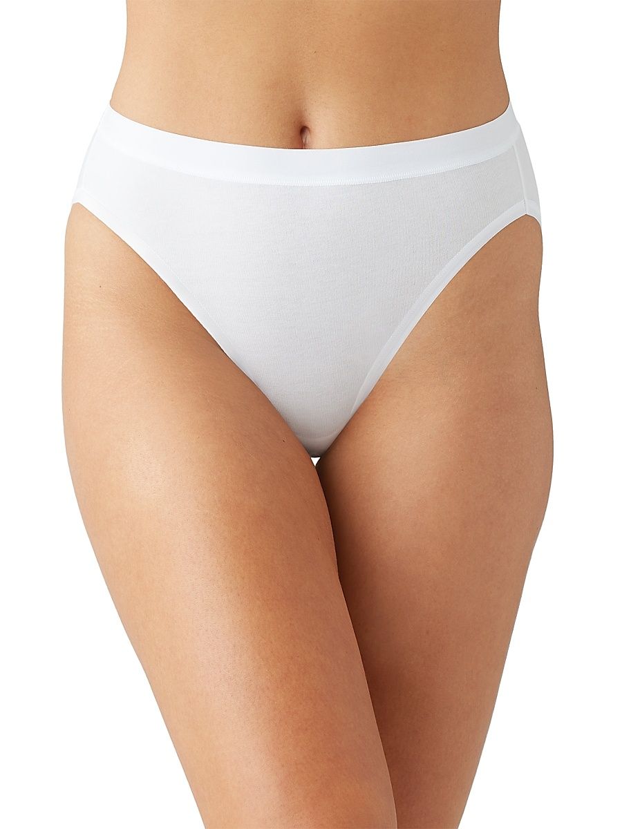Women's Understated Cotton High-Cut Brief - White - Size 22