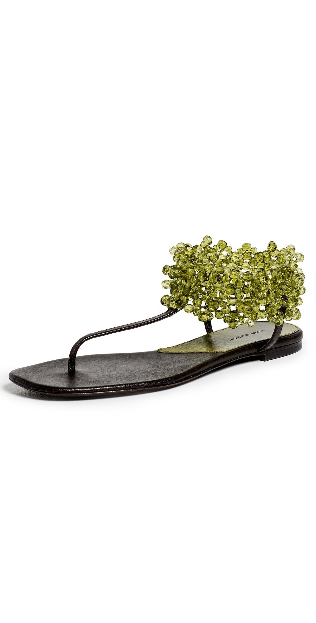 Tory Burch Beaded Flat Sandals Olive 8