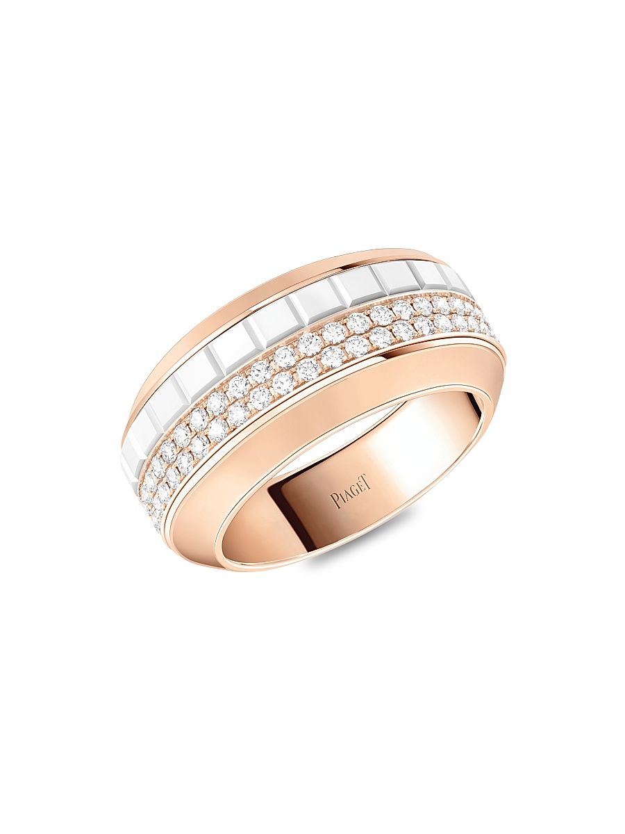 Women's Possession 18K Rose Gold, Ceramic & Diamond Ring - Rose Gold - Size 6.25