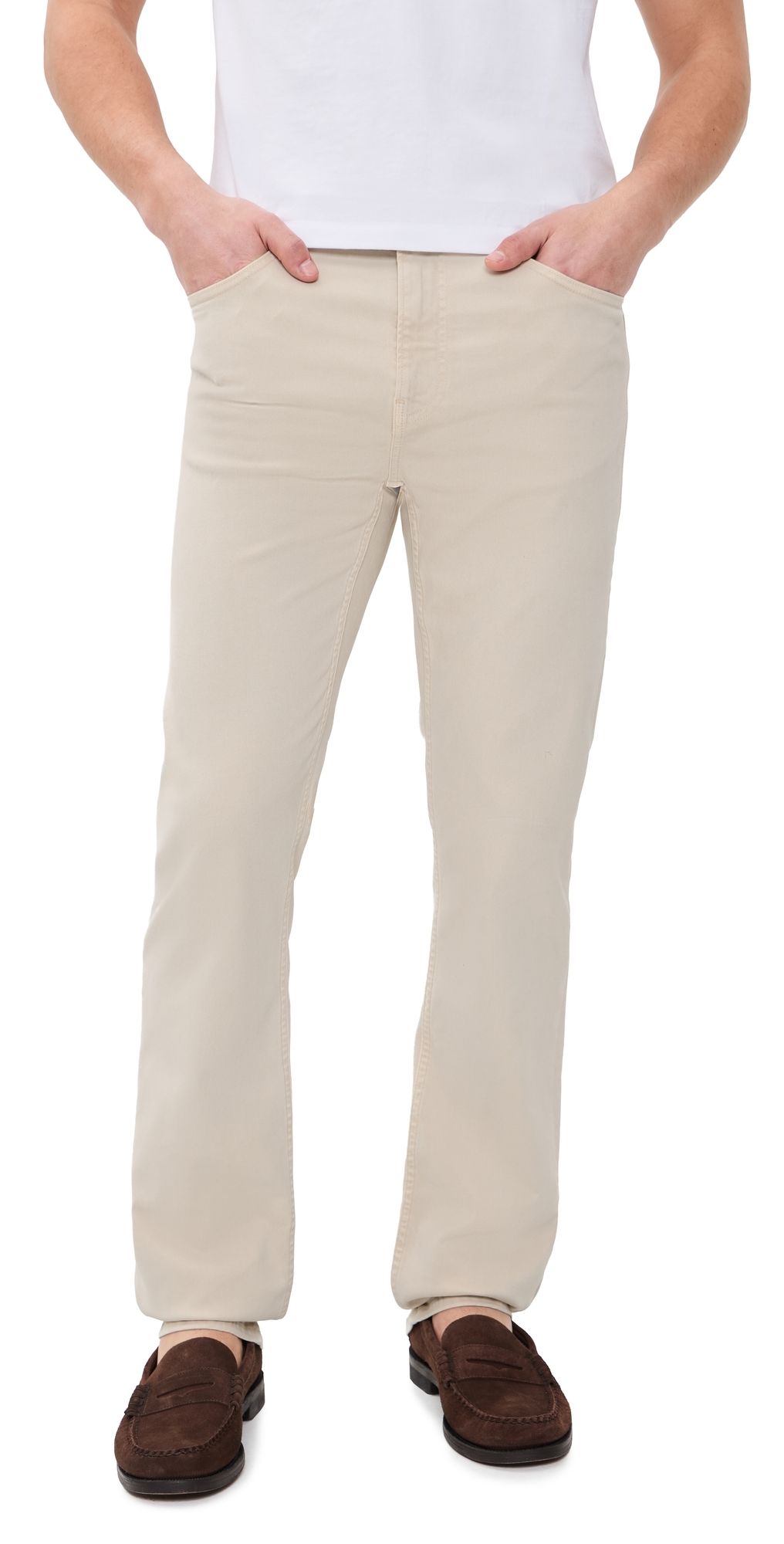 FRAME Modern Straight Twill Jeans Milk Beige 29