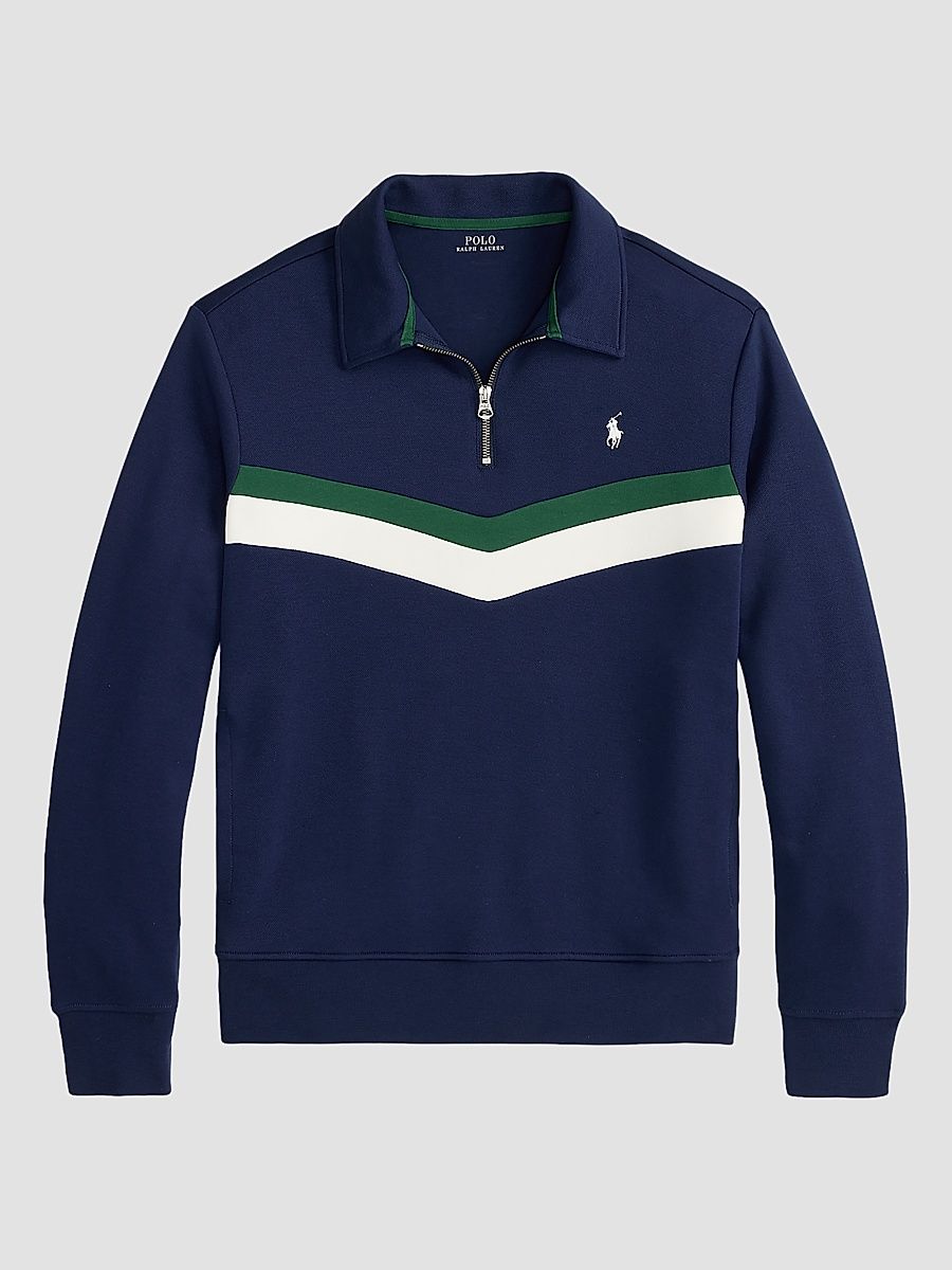 Men's Double-Knit Quarter-Zip Sweatshirt - New Port Navy - Size XXL