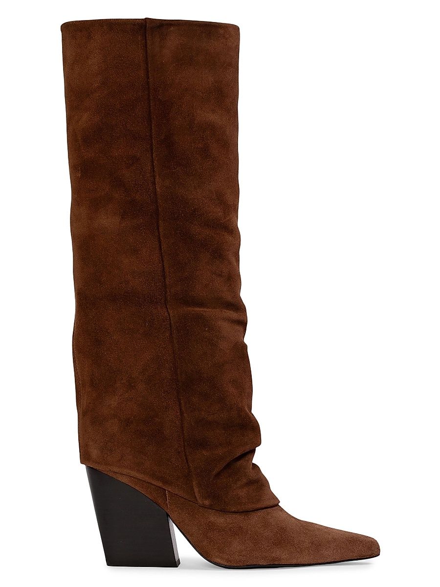 Women's Nev 100MM Suede Western Boots - Brownie Suede - Size 10