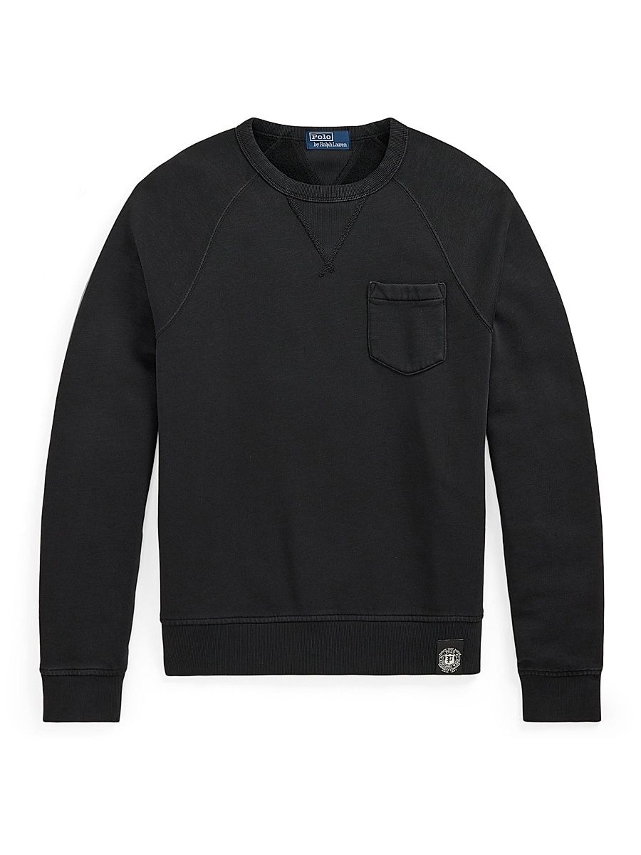 Men's Garment-Dyed Fleece Sweatshirt - Polo Black - Size Small