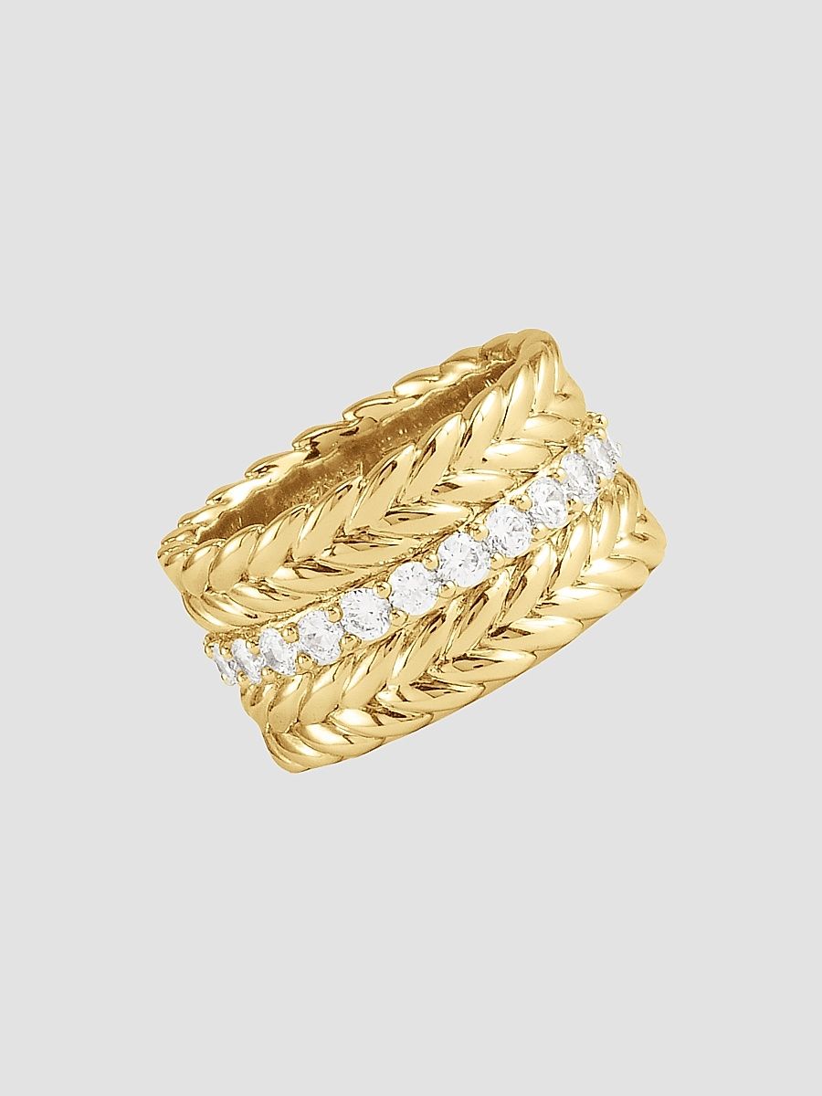 Women's Cheval 18K-Gold-Plated & Cubic Zirconia Ring - Gold - Size 7
